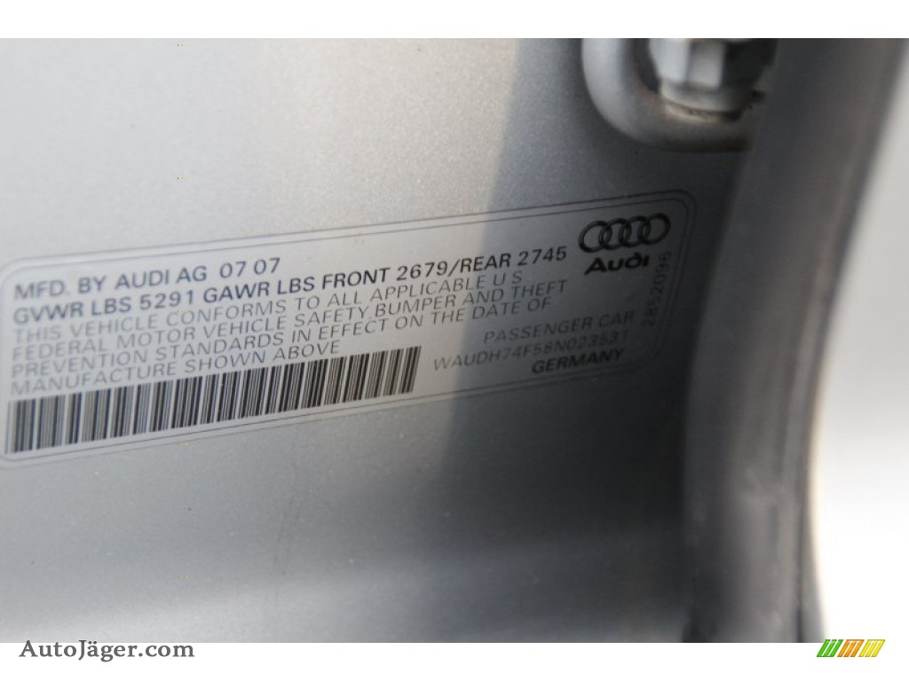 2008 A6 3.2 quattro Sedan - Light Silver Metallic / Black photo #36