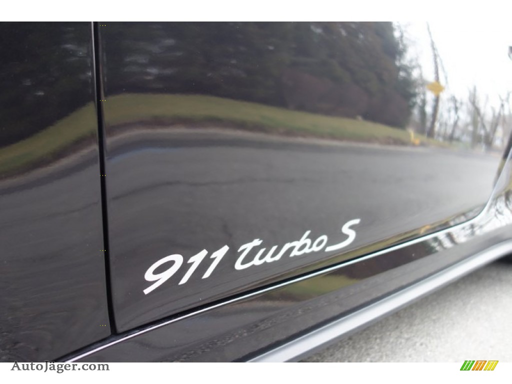 2014 911 Turbo S Coupe - Basalt Black Metallic / Black/Luxor Beige photo #10
