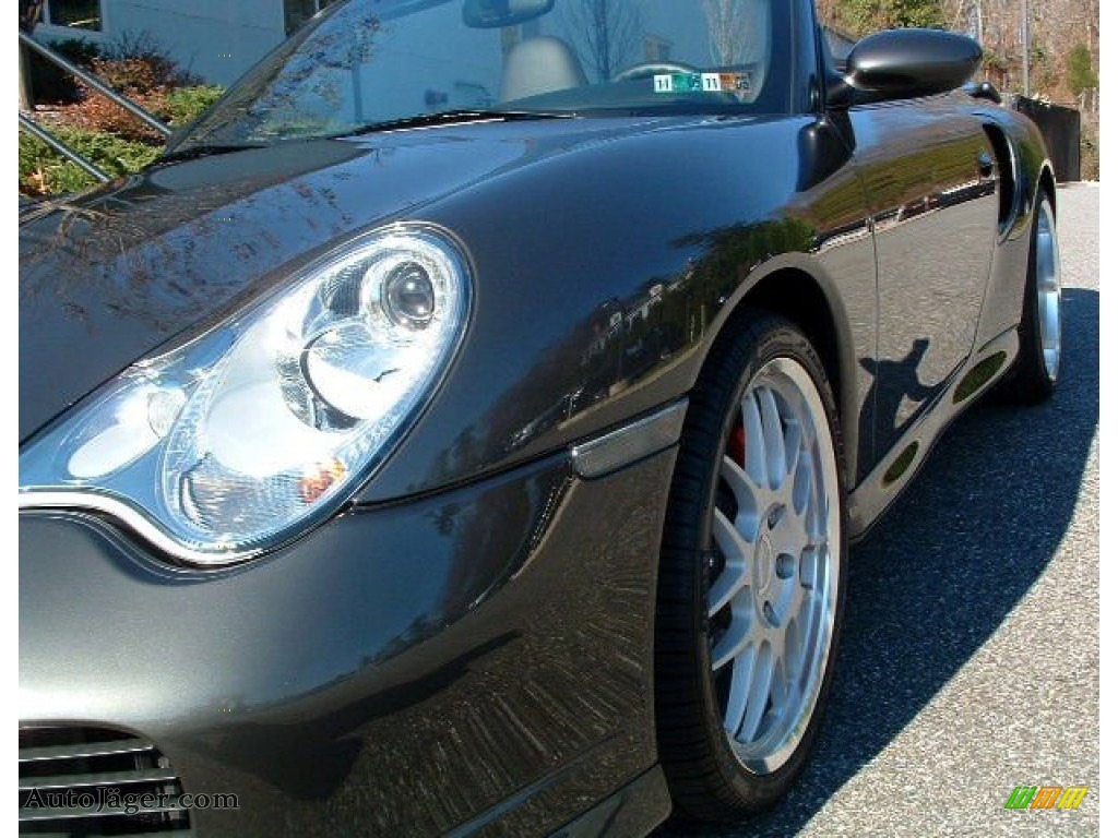 2004 911 Turbo Cabriolet - Slate Grey Metallic / Black photo #8