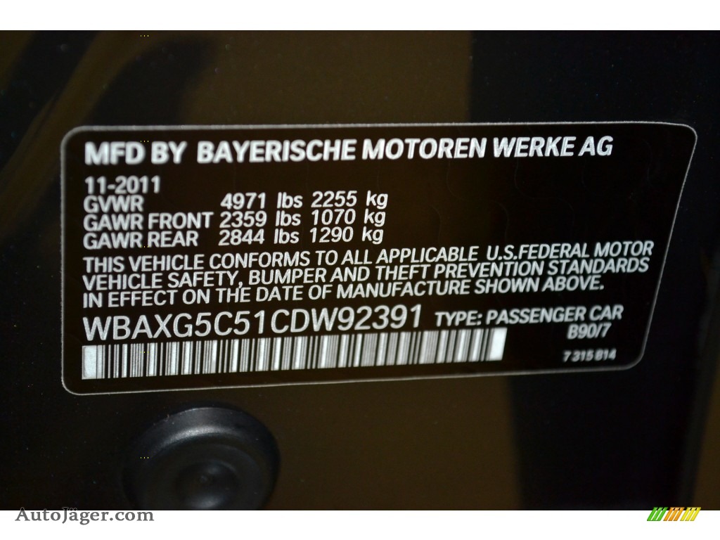 2012 5 Series 528i Sedan - Dark Graphite Metallic II / Oyster/Black photo #11