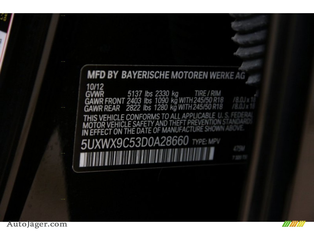 2013 X3 xDrive 28i - Black Sapphire Metallic / Oyster photo #16