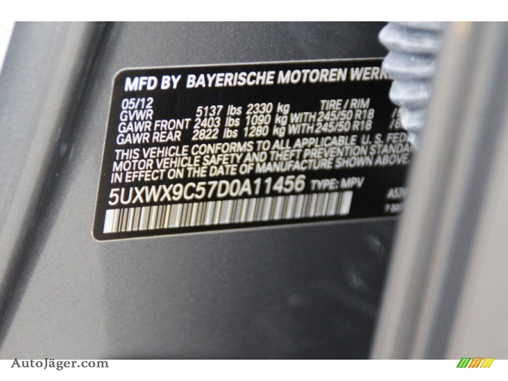 2013 X3 xDrive 28i - Space Gray Metallic / Black photo #34