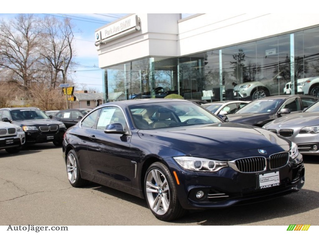2015 4 Series 428i xDrive Coupe - Imperial Blue Metallic / Ivory White and Black photo #1