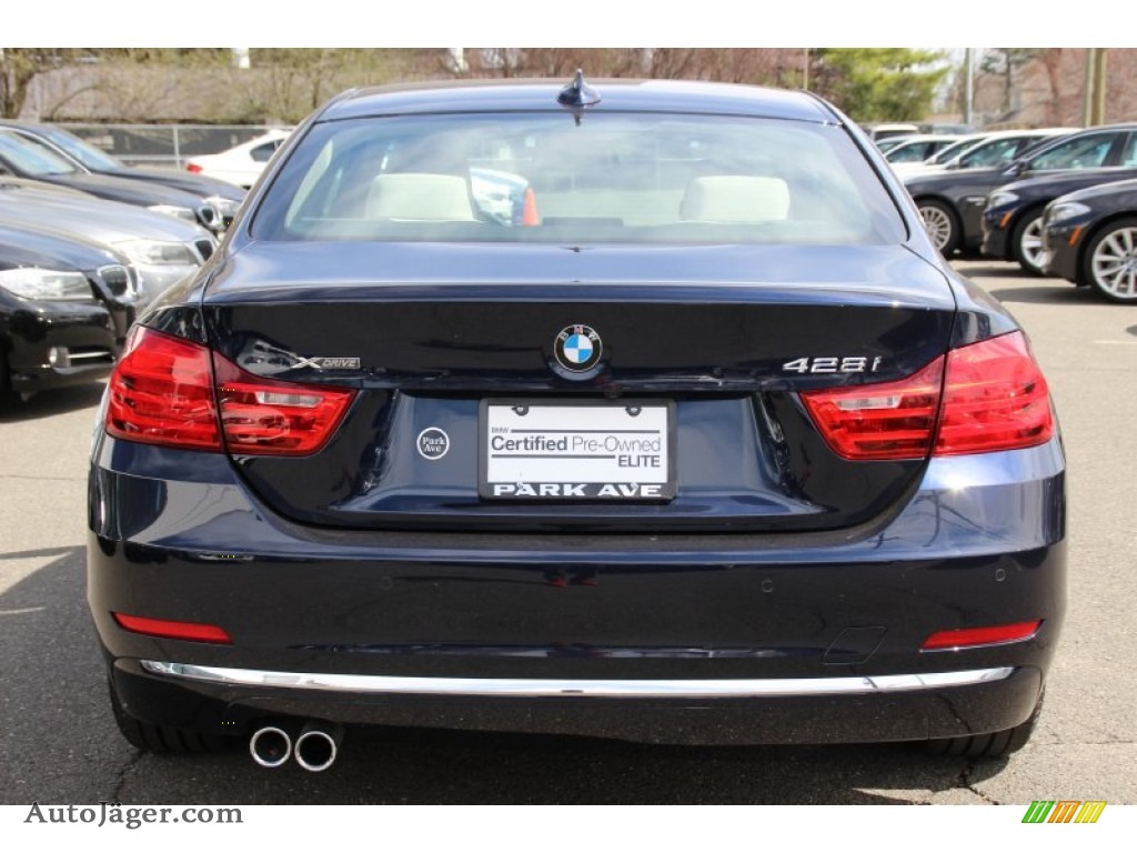 2015 4 Series 428i xDrive Coupe - Imperial Blue Metallic / Ivory White and Black photo #4