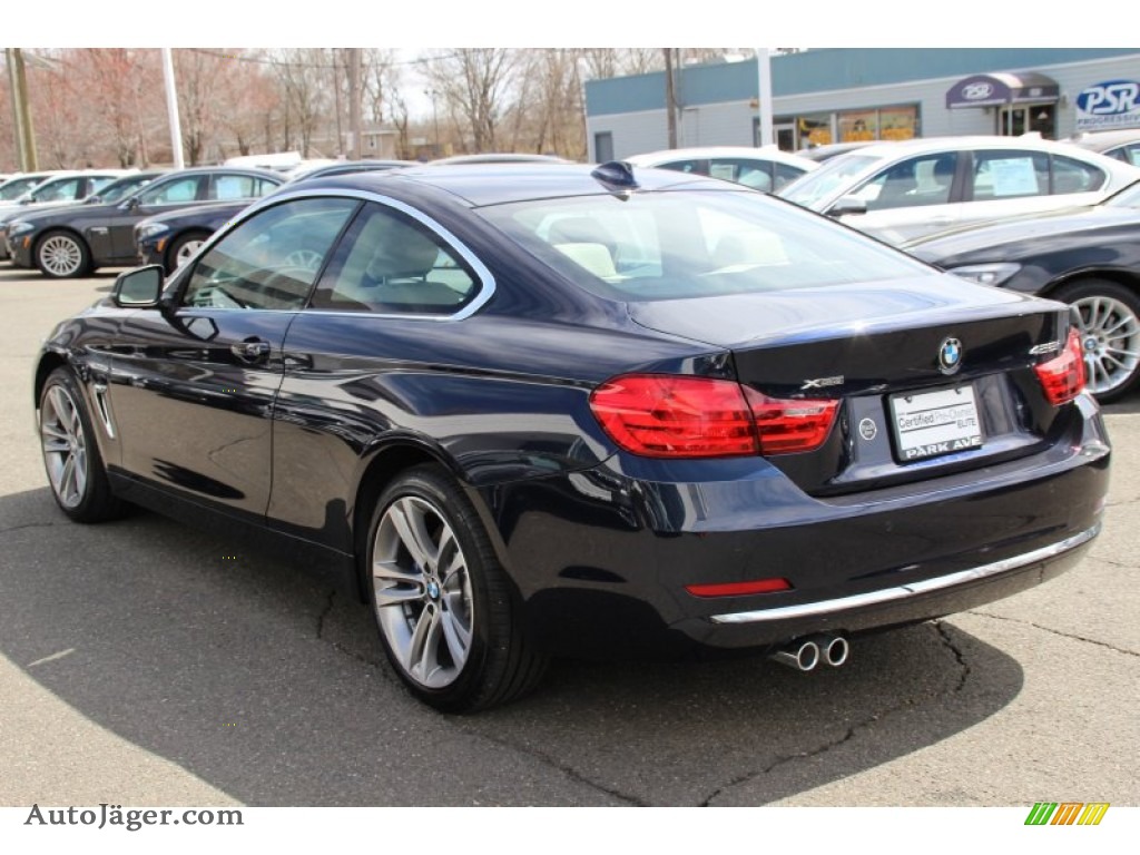 2015 4 Series 428i xDrive Coupe - Imperial Blue Metallic / Ivory White and Black photo #5