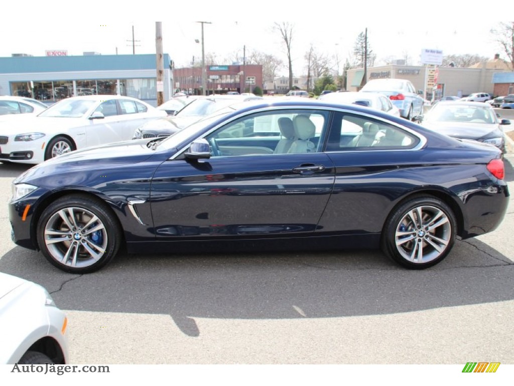 2015 4 Series 428i xDrive Coupe - Imperial Blue Metallic / Ivory White and Black photo #6