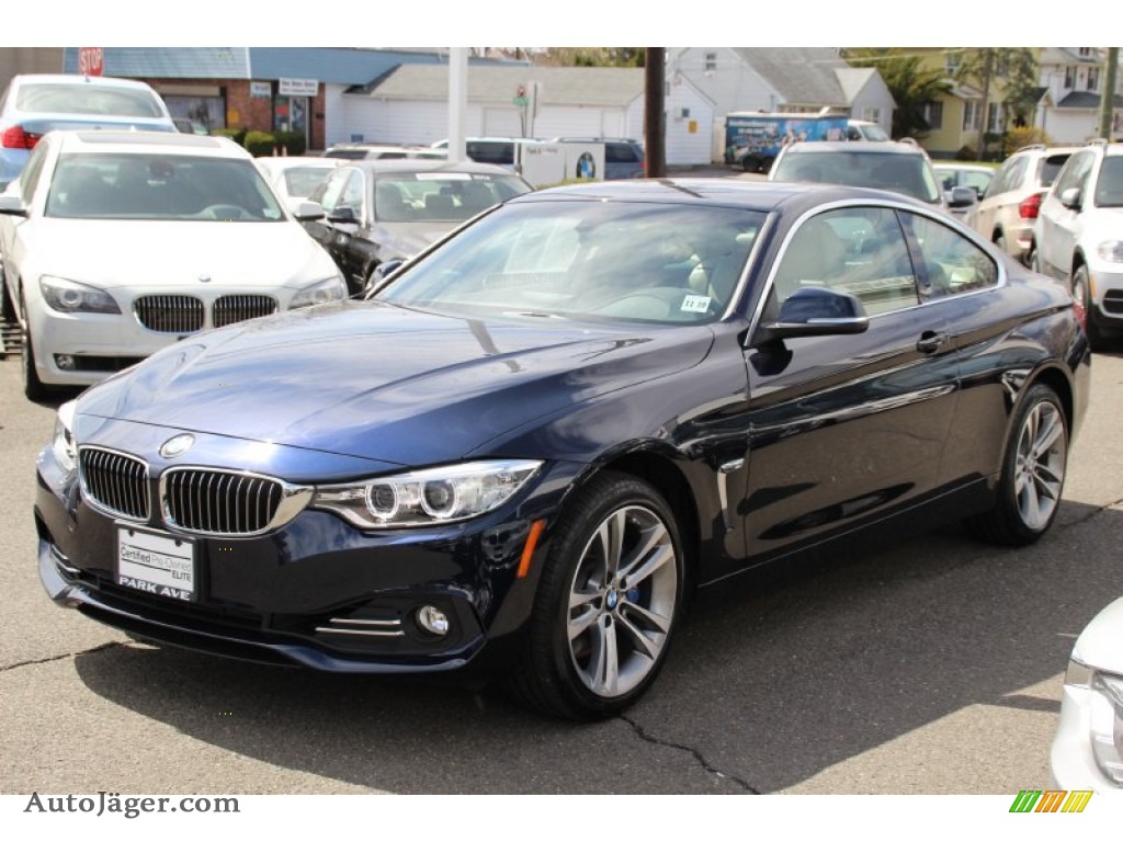 2015 4 Series 428i xDrive Coupe - Imperial Blue Metallic / Ivory White and Black photo #7