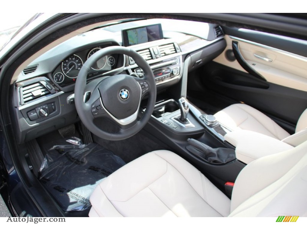 2015 4 Series 428i xDrive Coupe - Imperial Blue Metallic / Ivory White and Black photo #11