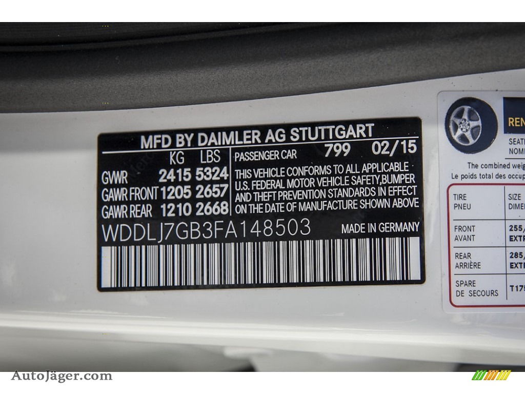 2015 CLS 63 AMG S 4Matic Coupe - designo Diamond White Metallic / Black photo #7
