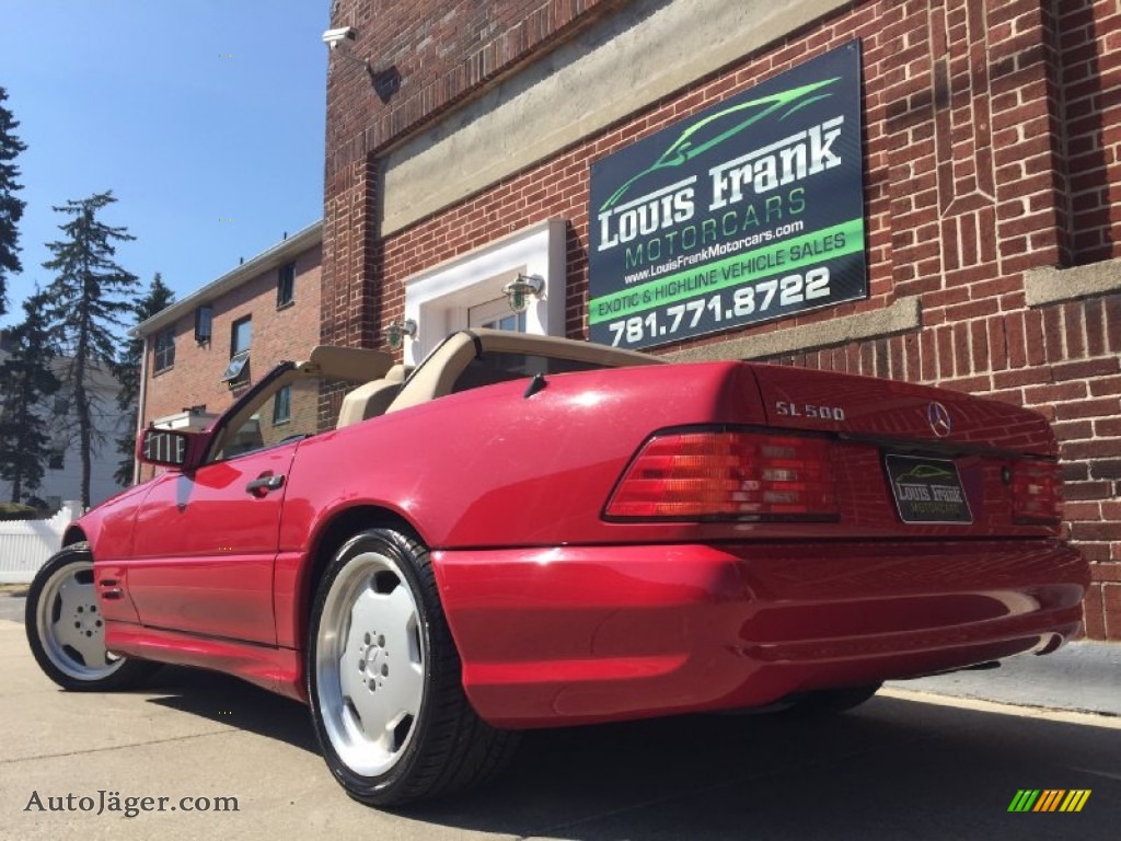 1996 SL 500 Roadster - Imperial Red / Parchment photo #3