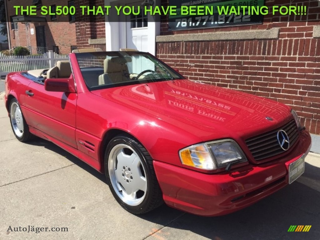 1996 SL 500 Roadster - Imperial Red / Parchment photo #10