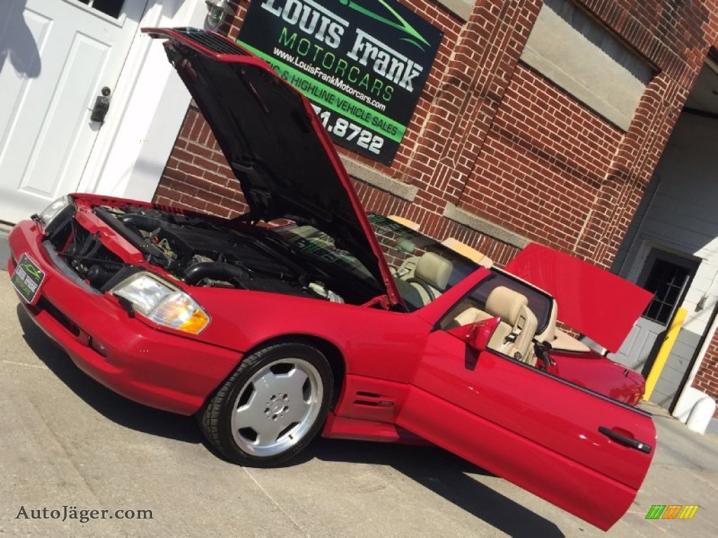 1996 SL 500 Roadster - Imperial Red / Parchment photo #39