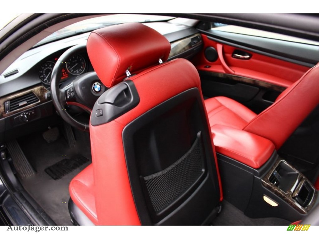 2007 3 Series 335i Coupe - Black Sapphire Metallic / Coral Red/Black photo #22