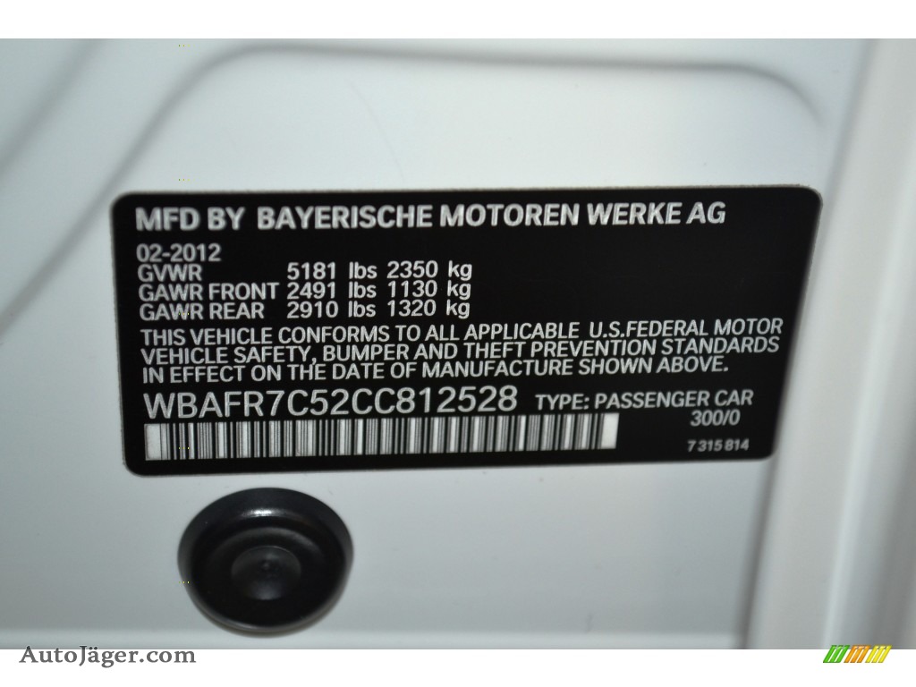 2012 5 Series 535i Sedan - Alpine White / Oyster/Black photo #11
