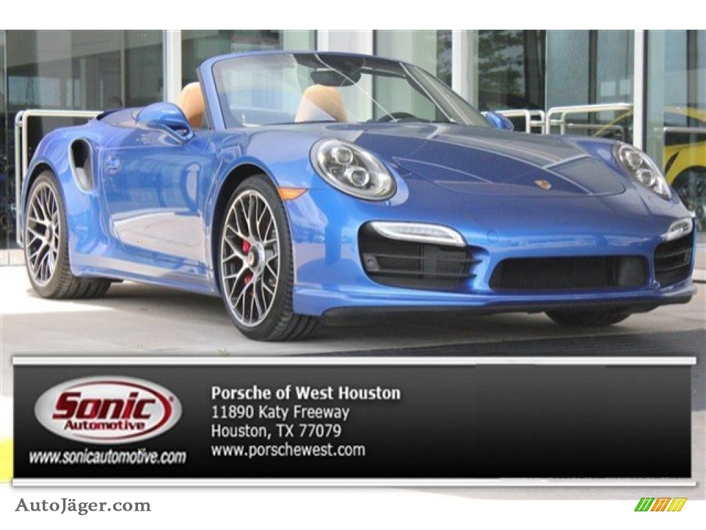 Sapphire Blue Metallic / Espresso/Cognac Natural Leather Porsche 911 Turbo Cabriolet