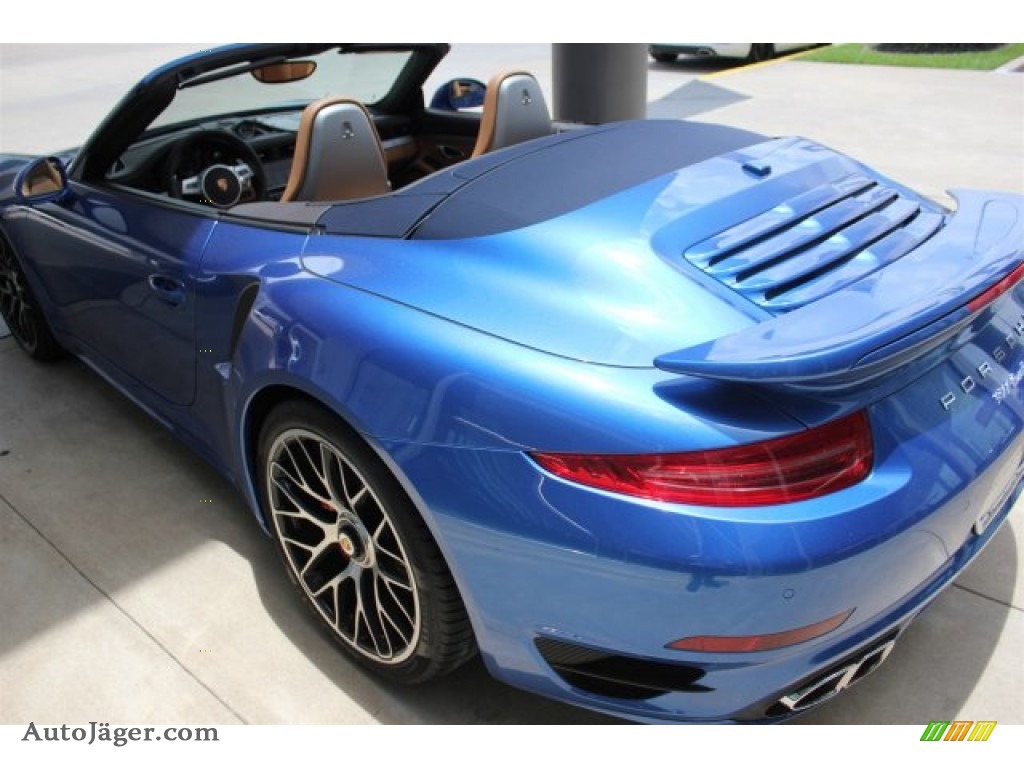 2015 911 Turbo Cabriolet - Sapphire Blue Metallic / Espresso/Cognac Natural Leather photo #7