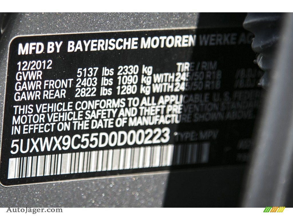 2013 X3 xDrive 28i - Space Gray Metallic / Black photo #21