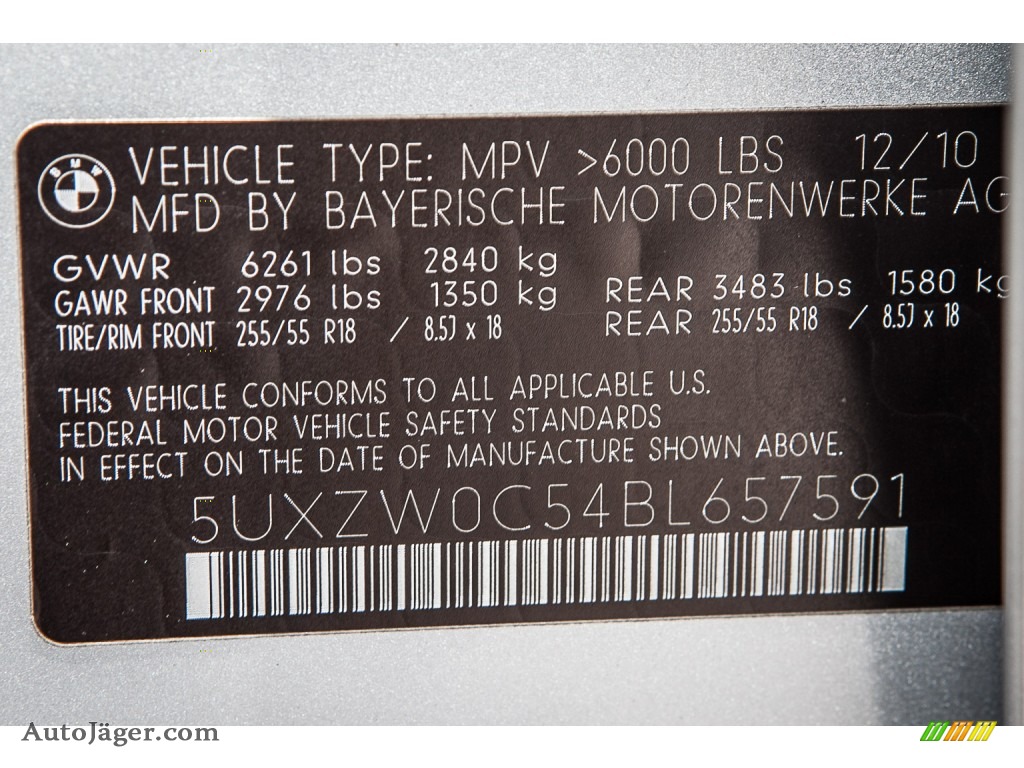 2011 X5 xDrive 35d - Titanium Silver Metallic / Black photo #22