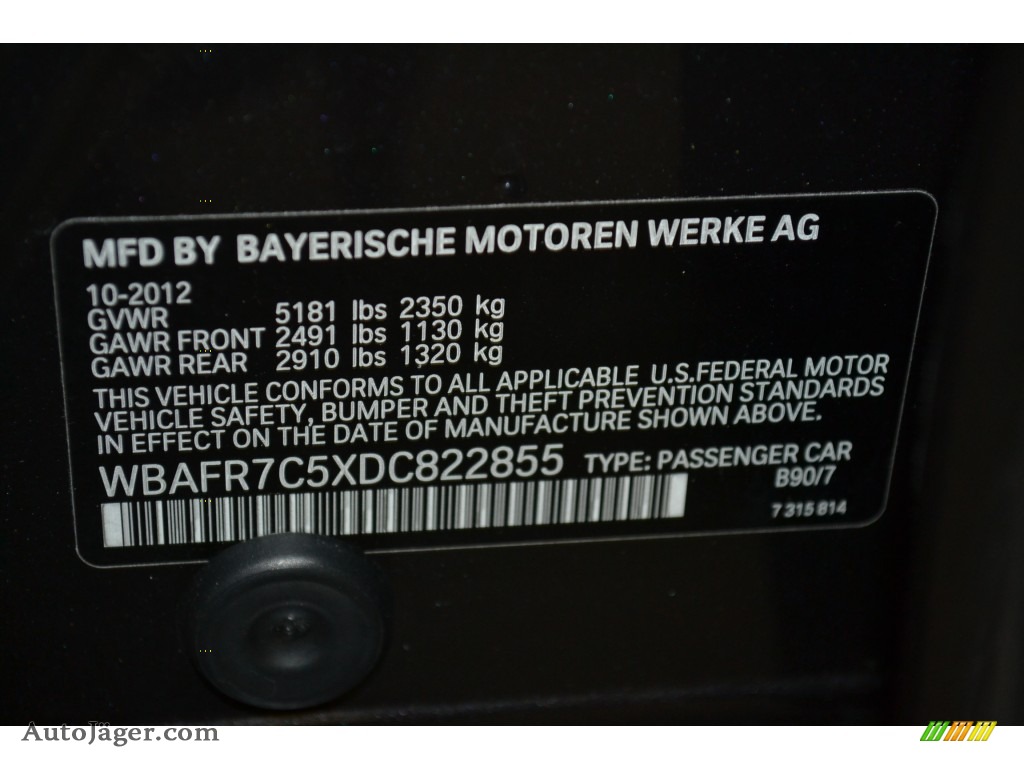 2013 5 Series 535i Sedan - Dark Graphite Metallic II / Oyster/Black photo #11