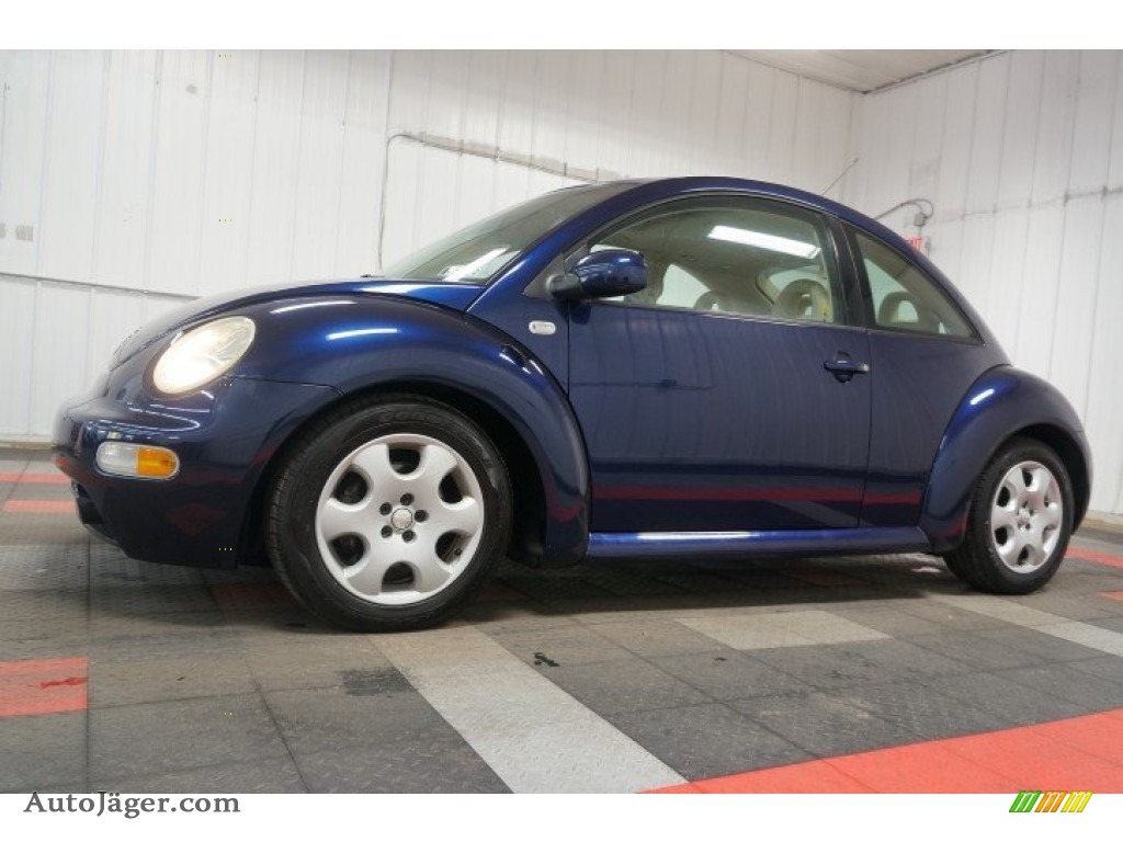 2002 New Beetle GLS Coupe - Marlin Blue Pearl / Cream Beige photo #2