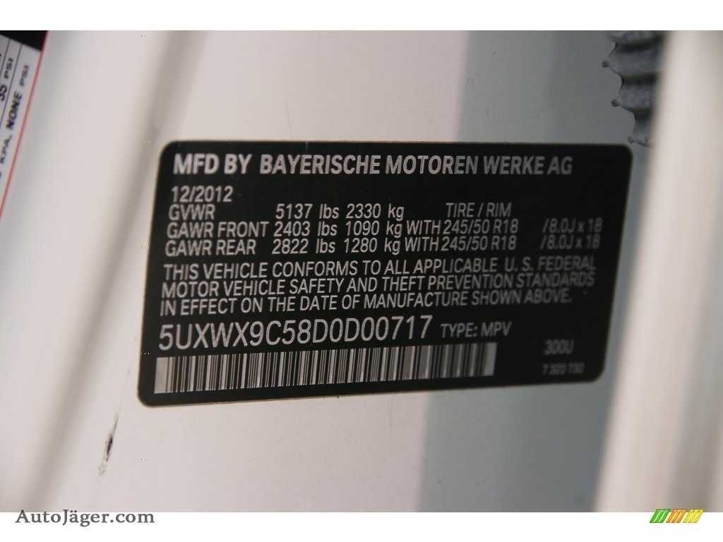 2013 X3 xDrive 28i - Alpine White / Black photo #23