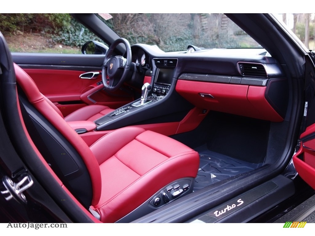 2015 911 Turbo S Cabriolet - Basalt Black Metallic / Black/Garnet Red photo #13