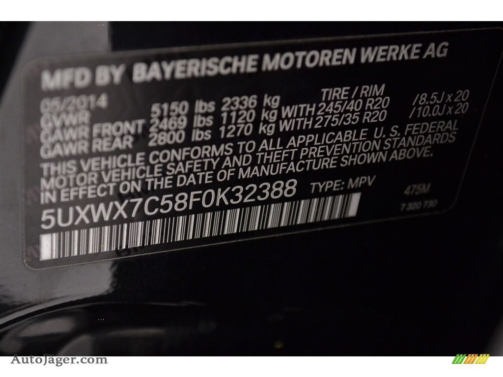 2015 X3 xDrive35i - Black Sapphire Metallic / Black photo #30