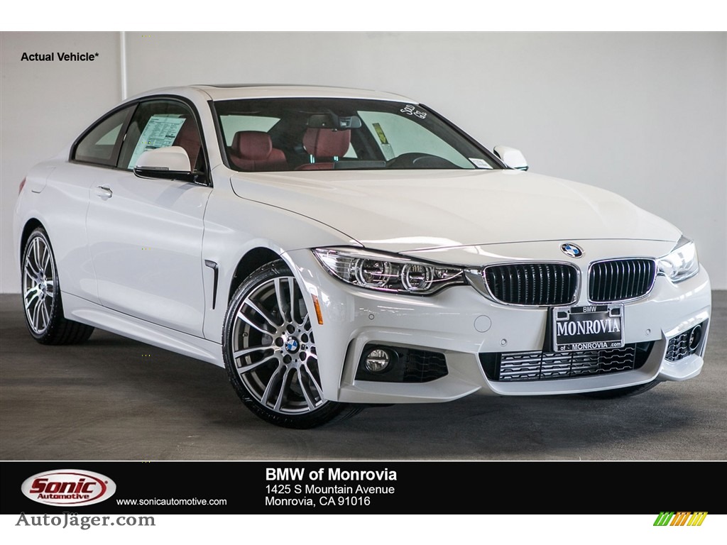 2016 4 Series 428i Coupe - Alpine White / Coral Red photo #1