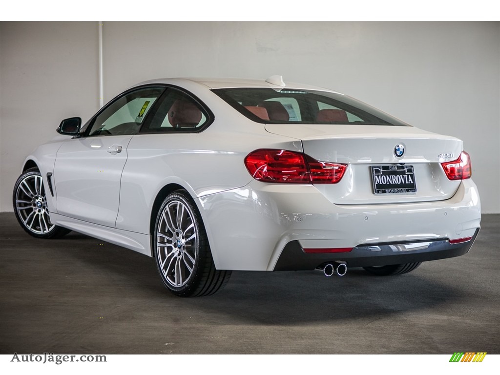 2016 4 Series 428i Coupe - Alpine White / Coral Red photo #4