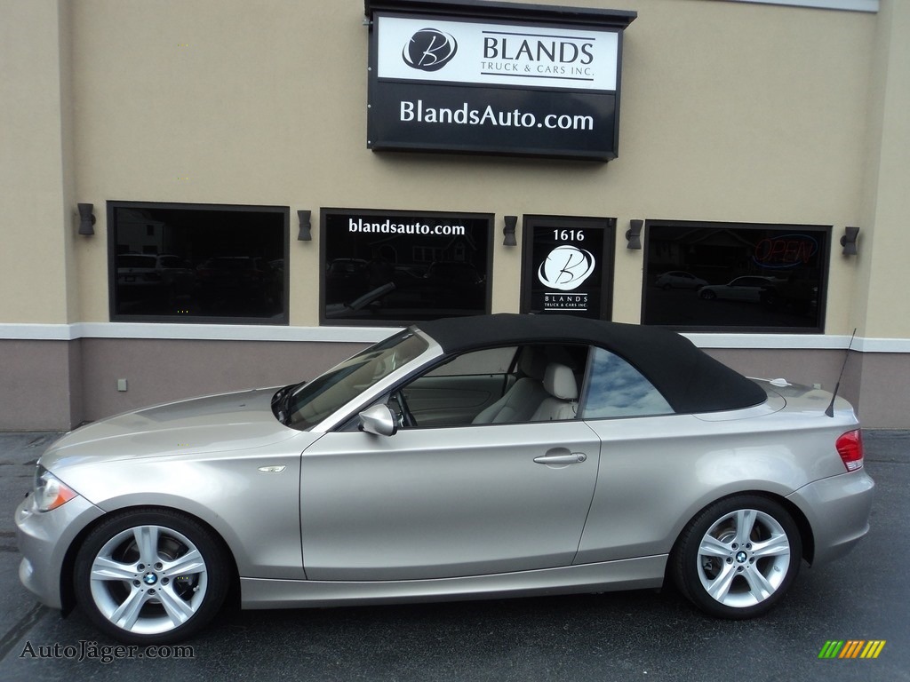 Cashmere Silver Metallic / Taupe BMW 1 Series 128i Convertible