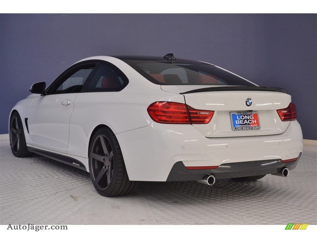 2015 4 Series 435i Coupe - Alpine White / Coral Red/Black Highlight photo #5
