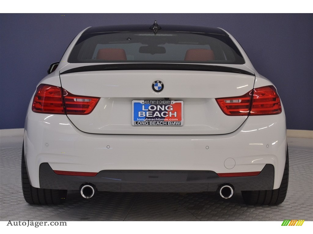 2015 4 Series 435i Coupe - Alpine White / Coral Red/Black Highlight photo #6