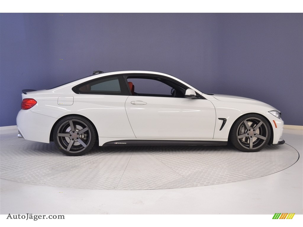 2015 4 Series 435i Coupe - Alpine White / Coral Red/Black Highlight photo #8