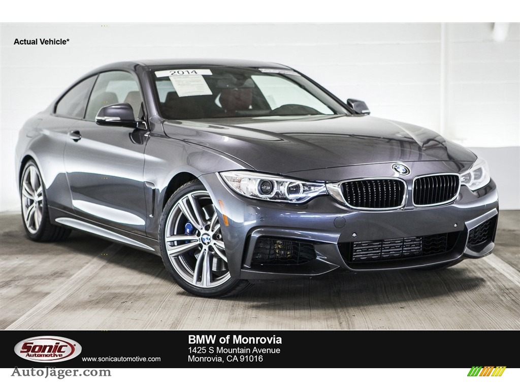 2014 4 Series 435i Coupe - Mineral Grey Metallic / Coral Red photo #1