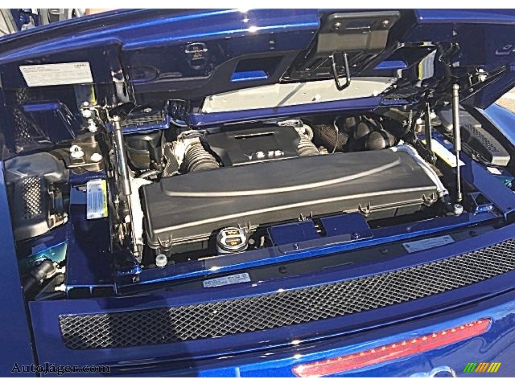2014 R8 Spyder V8 - Estoril Blue Crystal Effect / Nougat Brown photo #8
