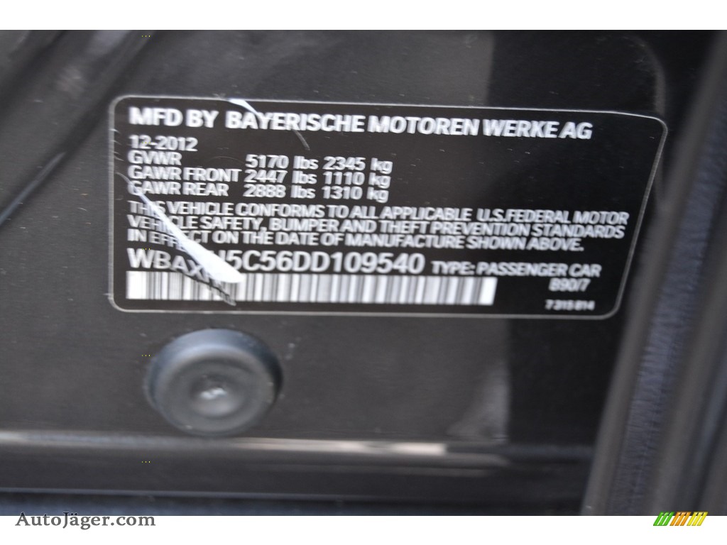 2013 5 Series 528i xDrive Sedan - Dark Graphite Metallic II / Venetian Beige photo #33