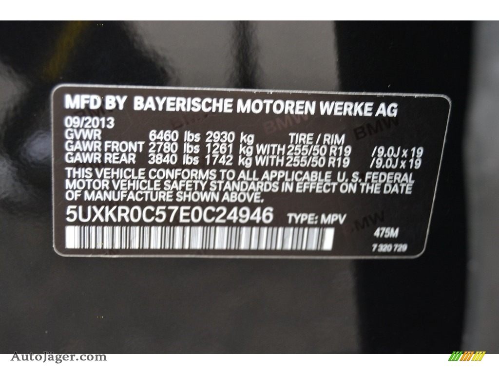 2014 X5 xDrive35i - Black Sapphire Metallic / Black photo #35