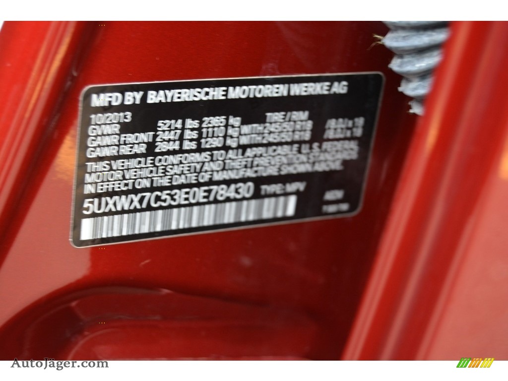 2014 X3 xDrive35i - Vermilion Red Metallic / Mojave photo #34