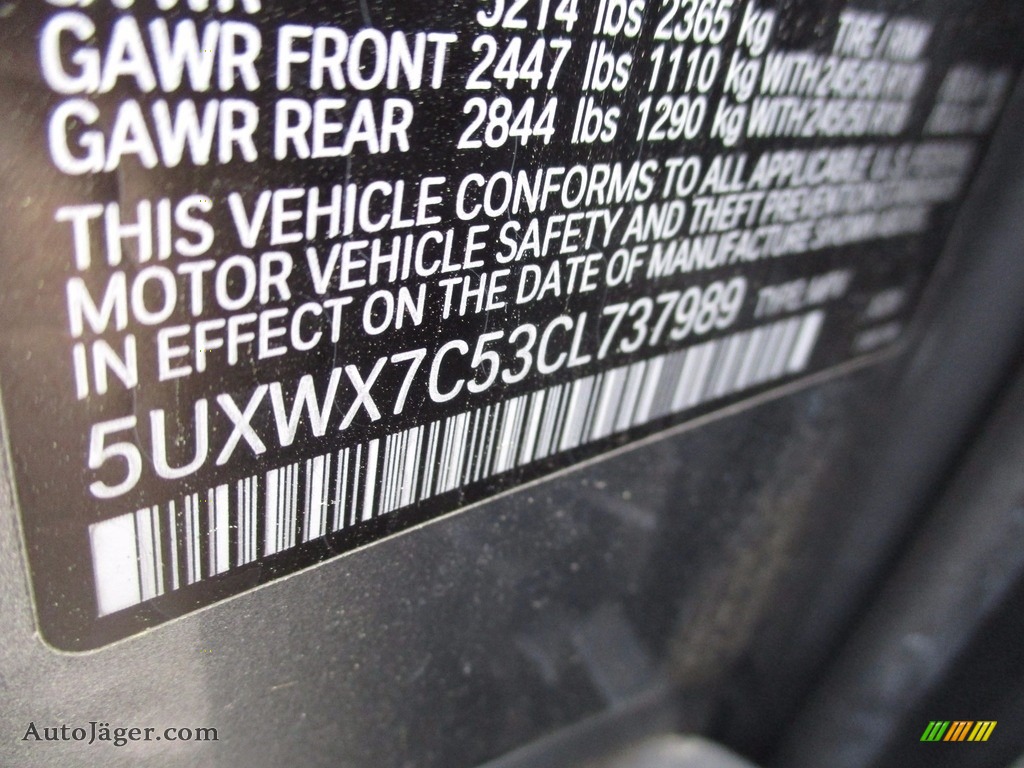 2012 X3 xDrive 35i - Space Gray Metallic / Black photo #19
