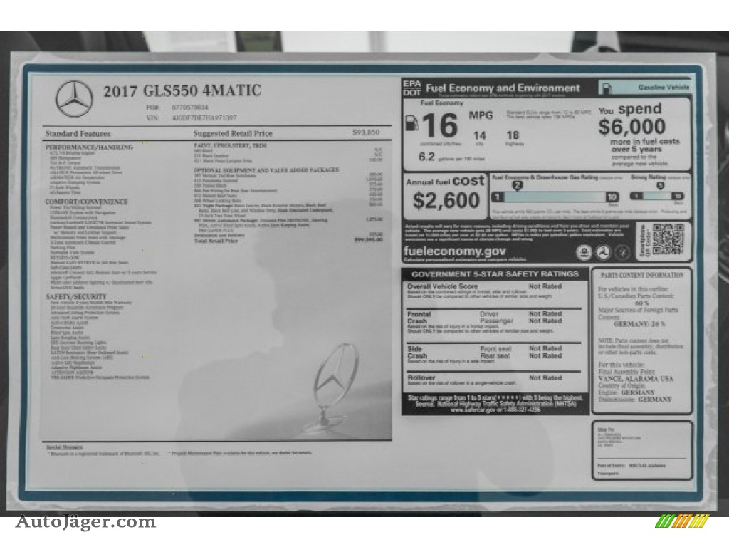 2017 GLS 550 4Matic - Black / Black photo #11