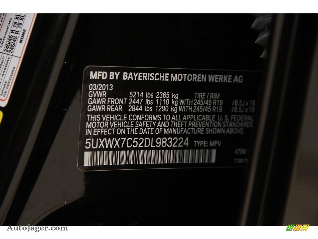 2013 X3 xDrive 35i - Black Sapphire Metallic / Oyster photo #23