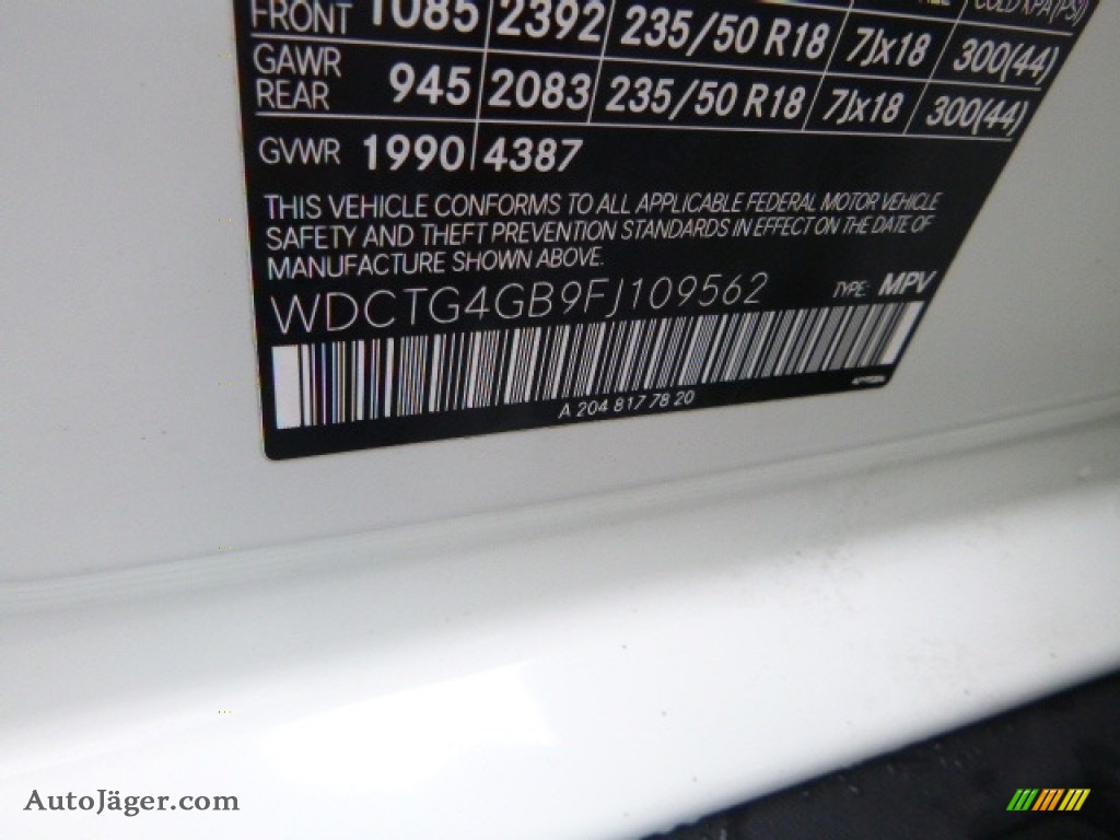 2015 GLA 250 4Matic - Cirrus White / Black photo #16