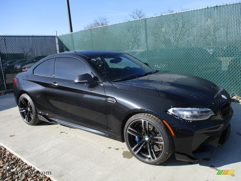Black Sapphire Metallic / Dakota Black/Blue Highlight BMW M2 Coupe