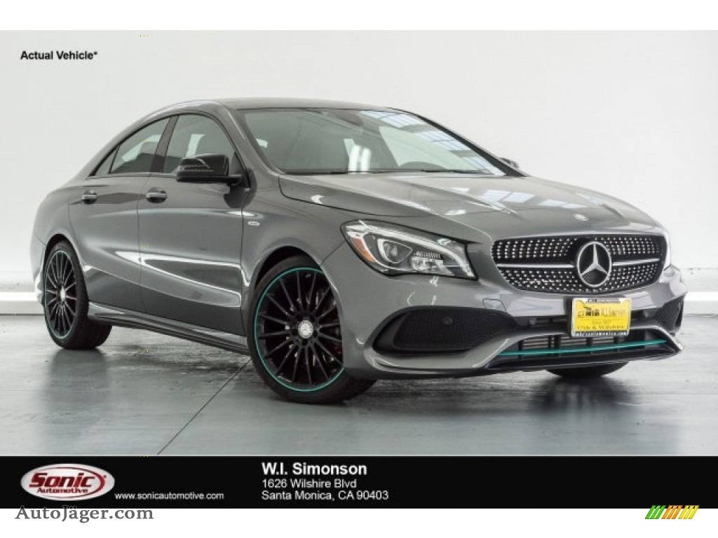 2017 CLA 250 4Matic Coupe - Mountain Grey Metallic / Motorsport Edition Black w/Dinamica and Petrol Green Highlights photo #1