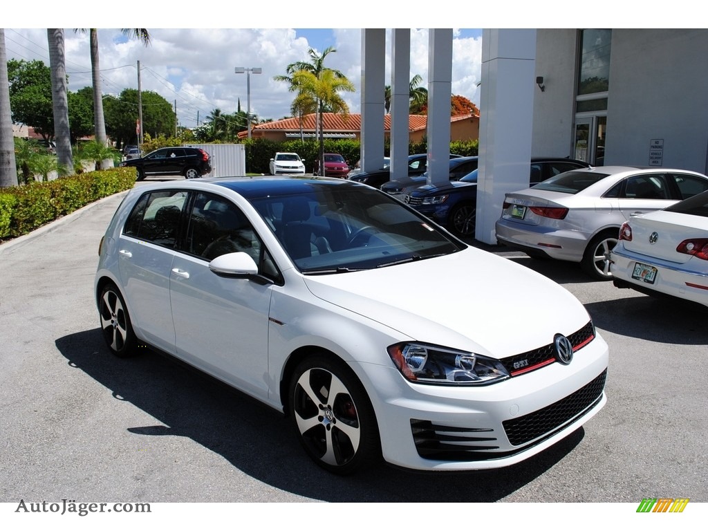 2015 Golf GTI 4-Door 2.0T Autobahn - Pure White / Titan Black Leather photo #1