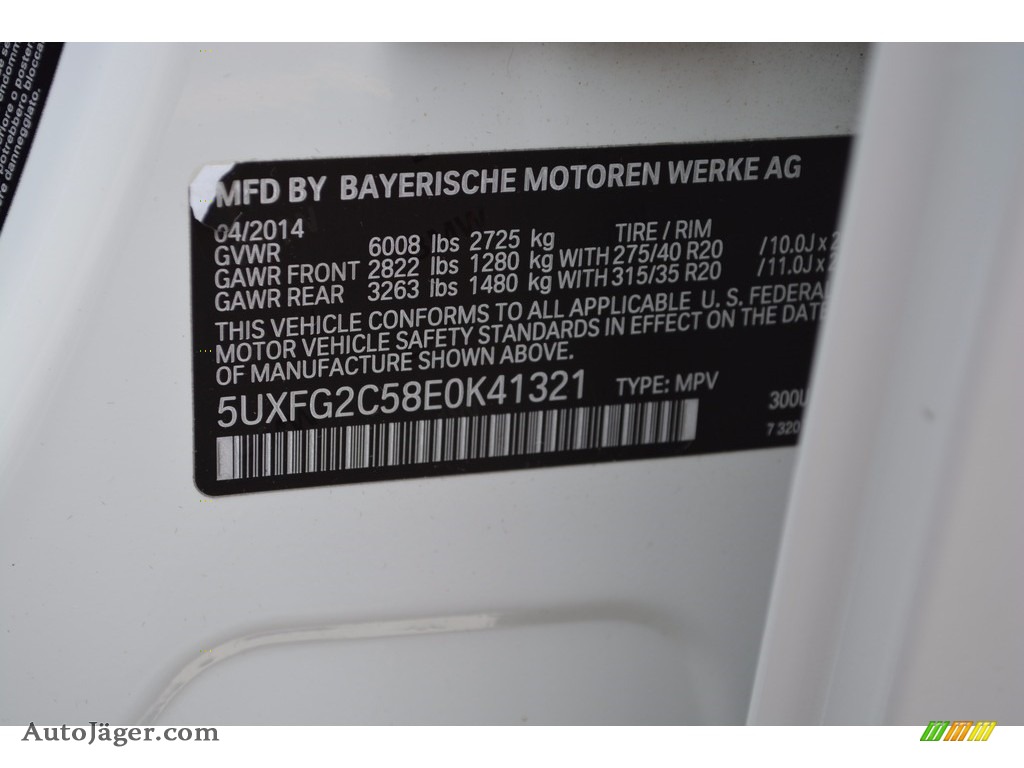 2014 X6 xDrive35i - Alpine White / Black photo #34