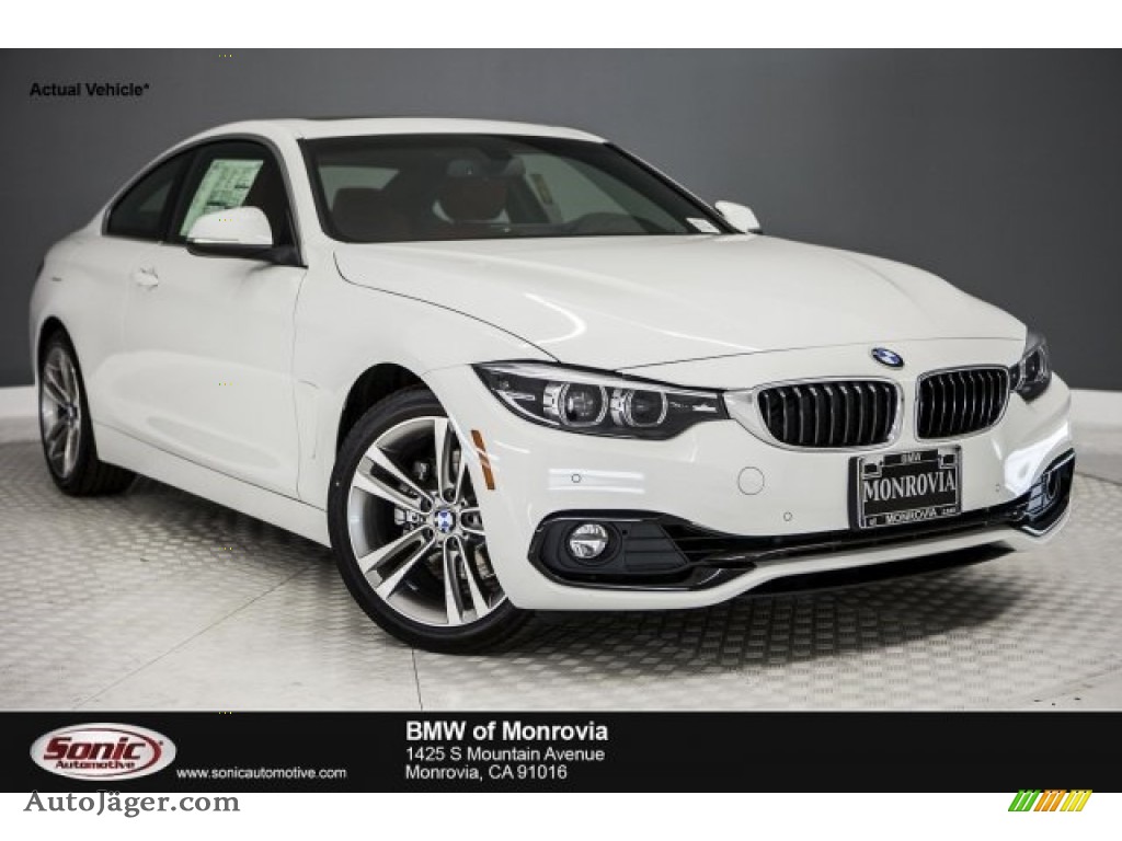 2018 4 Series 430i Coupe - Alpine White / Coral Red photo #1