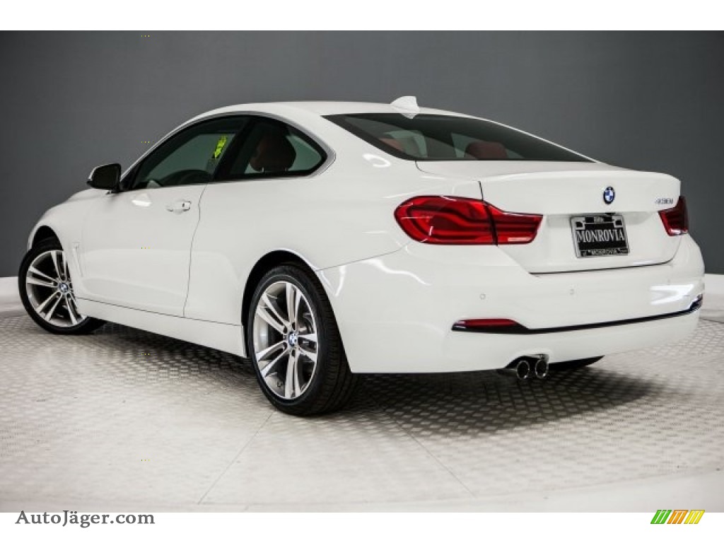 2018 4 Series 430i Coupe - Alpine White / Coral Red photo #3