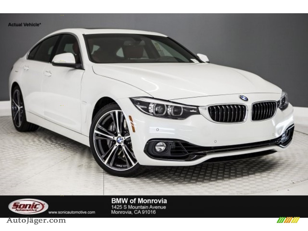 2018 4 Series 440i Gran Coupe - Mineral White Metallic / Coral Red photo #1