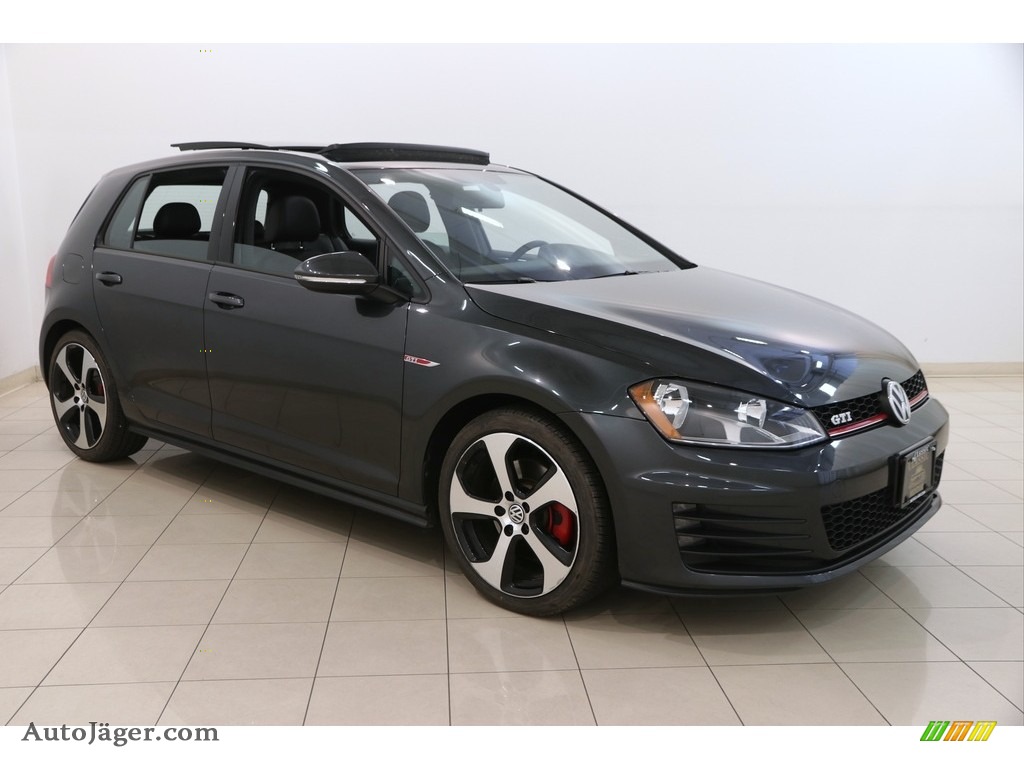 Carbon Steel Metallic / Titan Black Leather Volkswagen Golf GTI 4-Door 2.0T Autobahn
